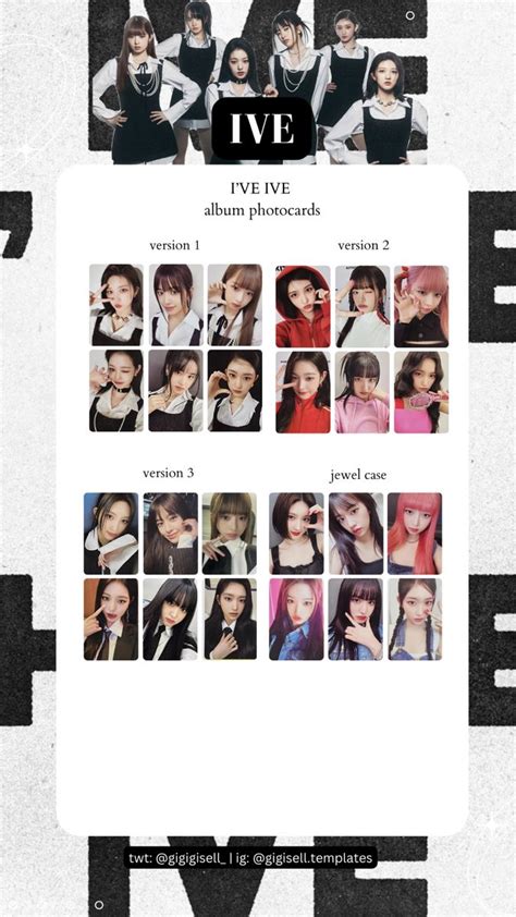 IVE IVE IVE Album Photocard Template In 2023 Photocard Photo