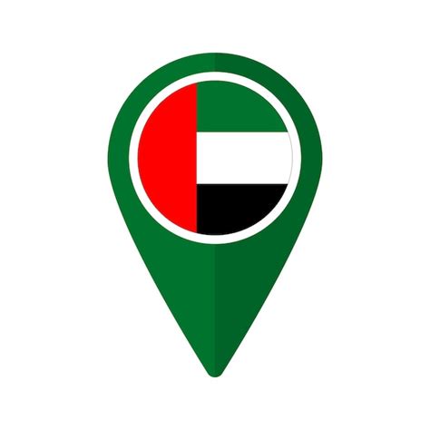 Premium Vector United Arab Emirates Flag On Map Pointer Icon