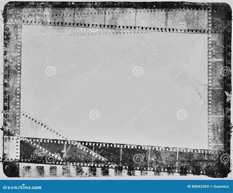 Vintage Negative Movie Film Strip Black White Vintage Stock Image