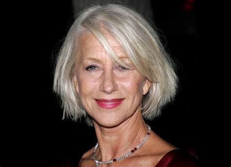 Helen Mirren's silver hair cut to a chin-length bob