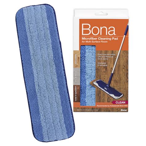 Bona Microfiber Cleaning Pad for Hard-Surface Floors, Fits Bona Mops ...