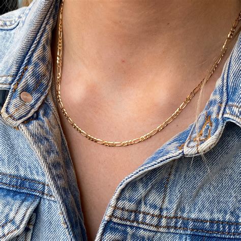 9ct Gold One Plus Three Figaro Chain in 2025 | Chain, Figaro chains, Gold
