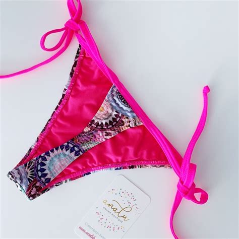 Analu Swim Swim Nwt Fucsia Pink Beaded Colombian Bikini Set Thong Poshmark