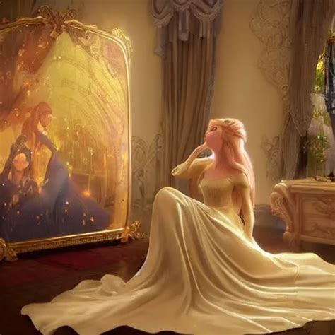 Disney Princess With Long Blonde Hair Wearing Elegant Stable Diffusion