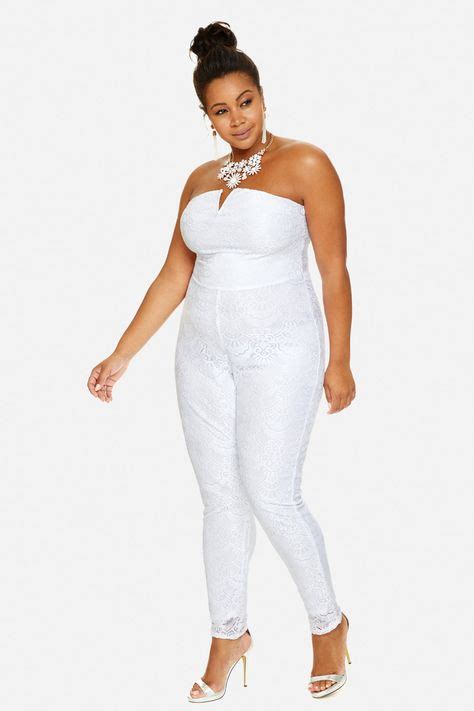 Plus Size Strapless Lace Jumpsuit Plus Size Jumpsuit Plus Size White