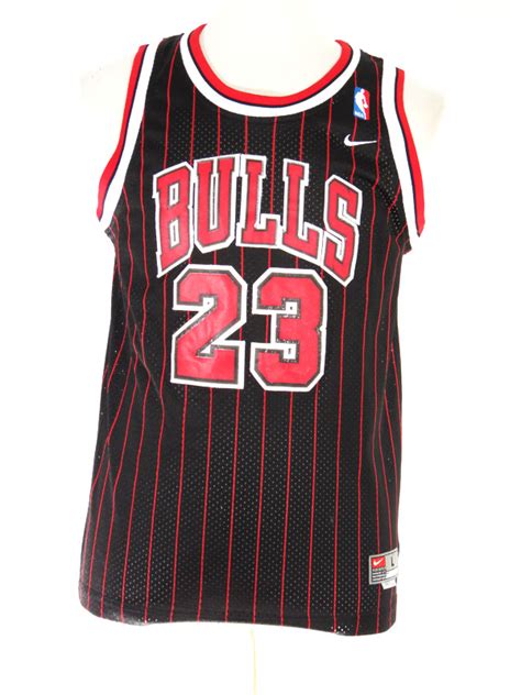 Michael Jordan Nike Chicago Bulls Pinstriped Jersey 5 Star Vintage