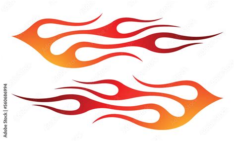 Vektorová grafika „Tribal fire flame race car body side vinyl sticker ...
