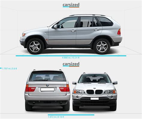 Bmw X5 1999 2003 Dimensions Rear View