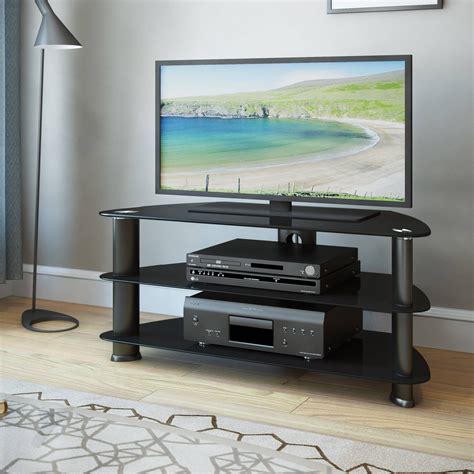 laguna satin black corner tv stand  tvs    walmartcom