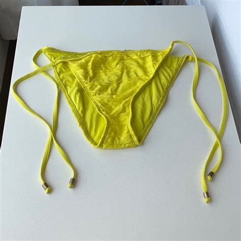 Ella Moss Swim Ella Moss Bright Yellow String Bikini Bottoms Extra Small Poshmark