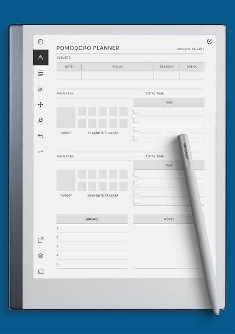 Download Printable Pomodoro Planner PDF