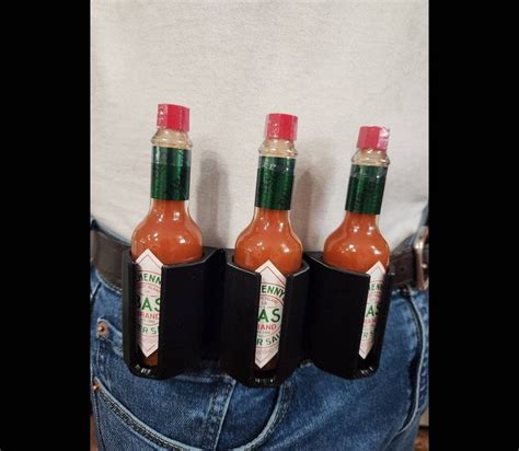 Triple Tabasco Belt Holster Mini Oz Travel Sized Tactical Bottle Holder Practical Hot Sauce