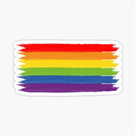 Pegatina BANDERA DEL ARCO IRIS Trazos De Pincel Orgullo Gay LGBTQ De IdeasForArtists Redbubble