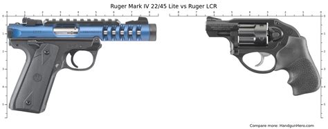 Ruger Mark IV 22/45 Lite vs Ruger LCR size comparison | Handgun Hero