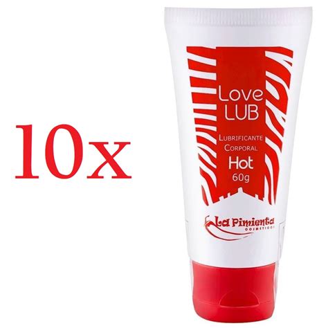 Kit 10x Lubrificante Love Lub HOT 60g La Pimienta Shopee Brasil