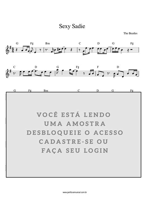 Sexy Sadie - The Beatles (Teclado) | Partitura Musical