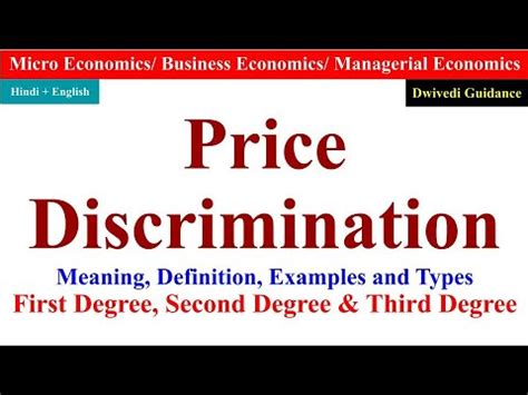 Price Discrimination Under Monopoly Price Discrimination First Degree