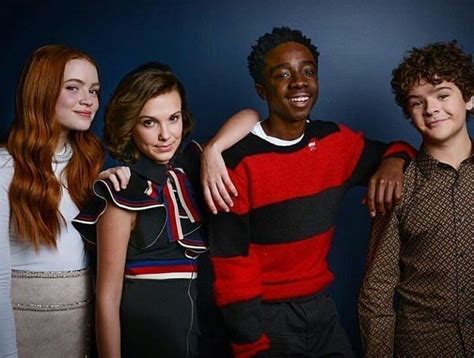 Sadie Sink Millie Bobby Brown Caleb Mclaughlin And Gaten Matarazzo