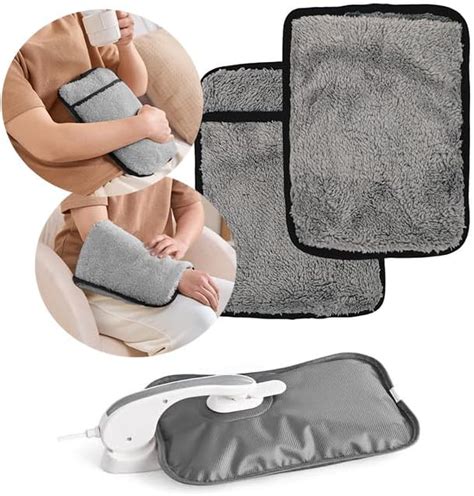 Rechargeable Electric Hot Water Bottle Bed Hand Warmer Massaging Heat Pad Cozy Slate Grey