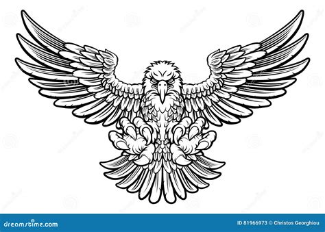Ferocious Eagle stock vector. Illustration of golden - 81966973