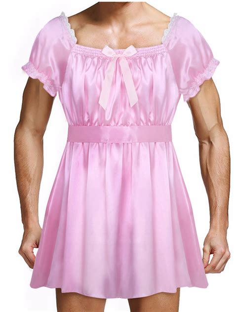 Sexy Men Lingerie Satin Lace Crossdresser Babydoll Bra Dress Sleepwear Underwear Qoo Ebay