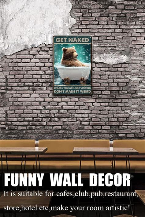 Letrero vintage de lata con texto en inglés Get Naked Unless You are Just Visiting Dont Make It