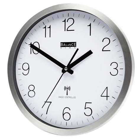 Horloge Murale Radio Contr L E Cm Analogiques Argent Blanc