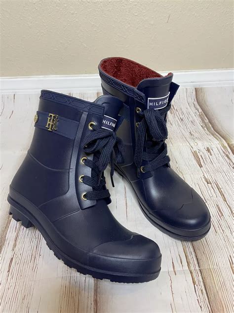 Blue Tommy Hilfiger Boots Factory Sale