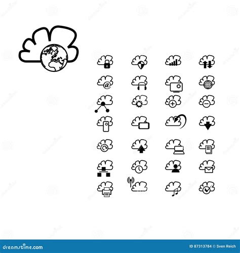 A Compilation Of Various Cloud Symbols Stock Illustration Illustration Of Abstract Message