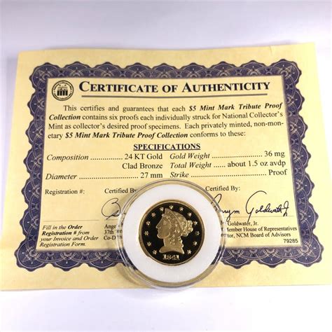 K Gold Layered Liberty Eagle Replica Proof Dcam In Protective