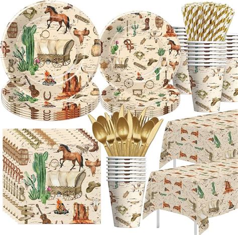 Hipvvild Western Cowboy Party Decorations Tableware For Birthday Baby