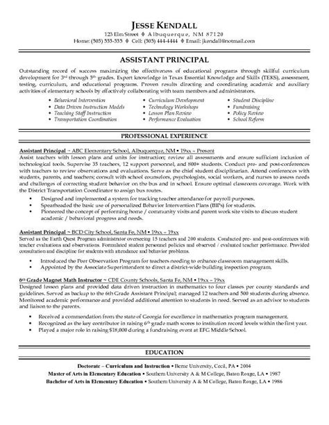 Assistant Principal Resume Sample Free Resume Example Education