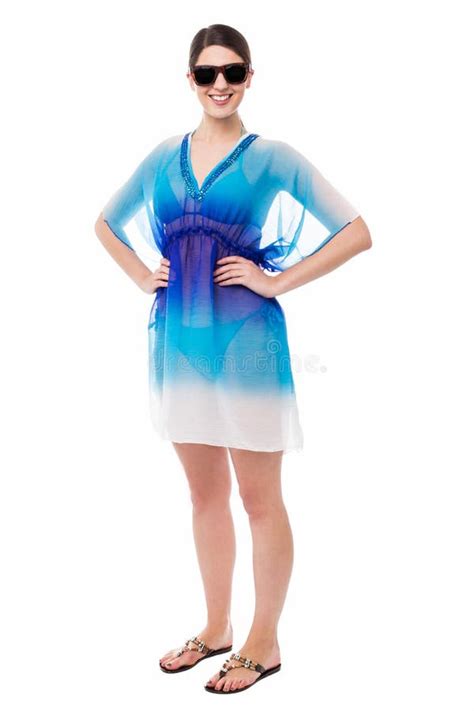 Glamorous Bikini Model Relaxing On Reclining Chair Stock Image Image Of Length Crossed