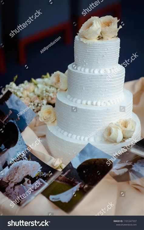 Decorated By Flowers White Naked Cake Stock Photo Shutterstock