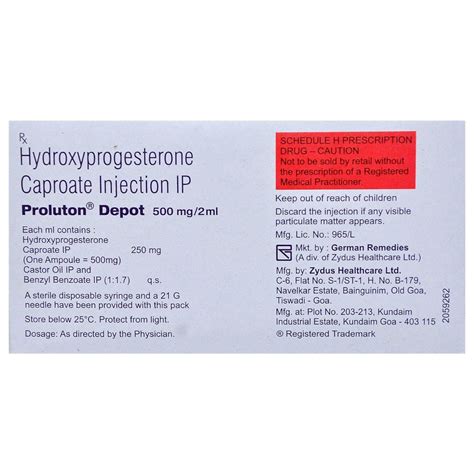 Proluton Depot Injection 2 ml Price, Uses, Side Effects, Composition ...
