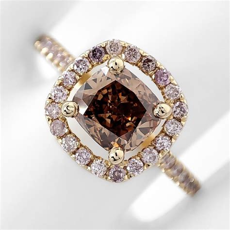 No Reserve Price 1 48 Carat Fancy And Pink Diamonds Ring 14 Kt