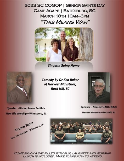 South Carolina Church Of God Of Prophecy Senior Saints Retreat