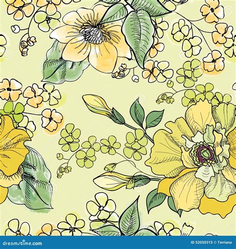 Reticolo Senza Giunte Floreale Priorit Bassa Del Fiore Illustrazione