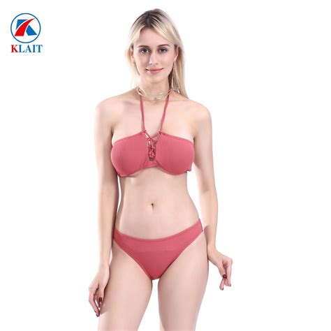 Sexy Push Up Padded Solid Color Brazilian Beach Suit Pcs Bikini Set Swimsuit And Swim Suit Price