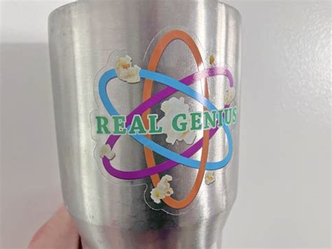 Real Genius Popcorn Atom - 3 in. tall Clear Vinyl Sticker - Pieces of ...