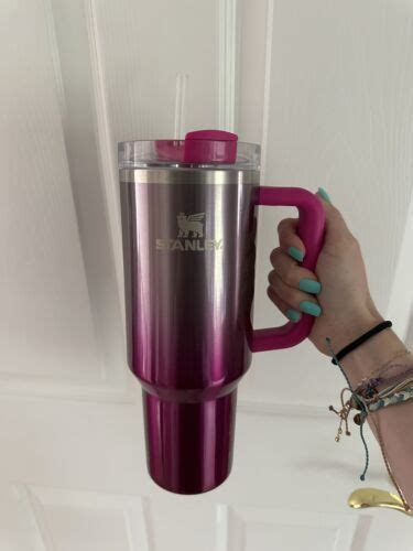 Stanley 40 Ounce Tumbler With Handle Hot Pink Ombré Camelia Gradient