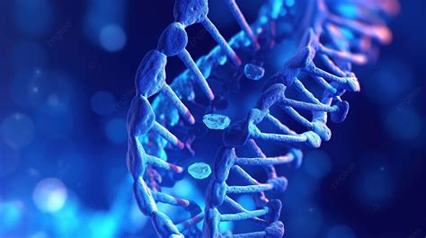 3d Rendered Blue Dna Structure On Biotechnology Background Helix