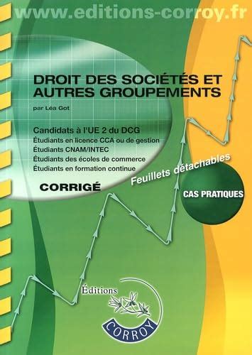 Droit Des Soci T S Et Autres Groupements Ue Du Dcg Corrig Got