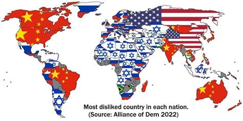 Most Disliked Country In Each Nation Sheepey And Flufflepuff