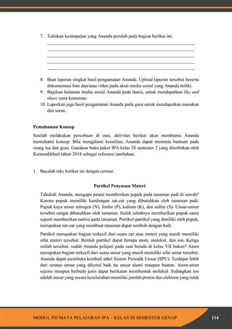 Modul 3 Pembelajaran 1 Partikel Penyusun Benda Mati Dan Makhluk Hidup PDF