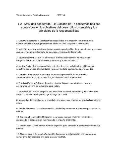 Actividad Ponderada 11 Glosario De 15 Conceptos Básicos Contenidos En Los Objetivos Del