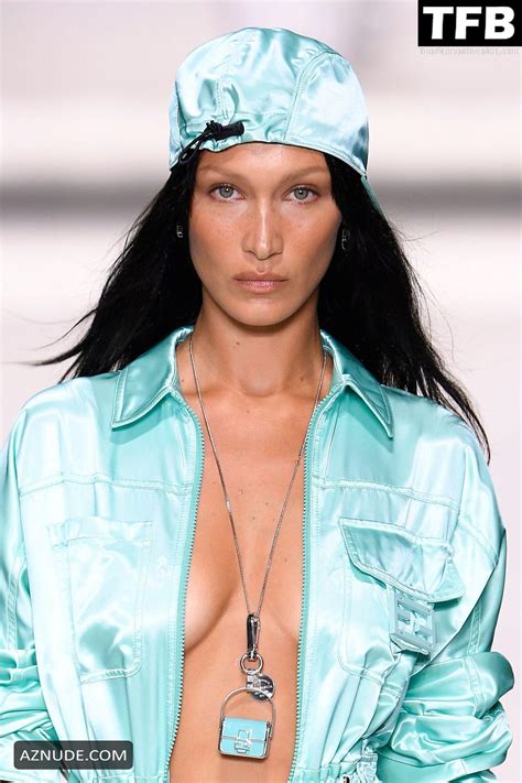 Bella Hadid Sexy Seen Braless Showcasing Her Hot Tits On The Runway At