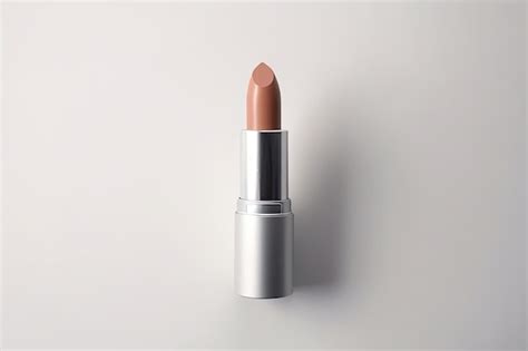 Premium AI Image Minimal Beautiful Modern Nude Lipstick Makeup On A White Background With Shadow