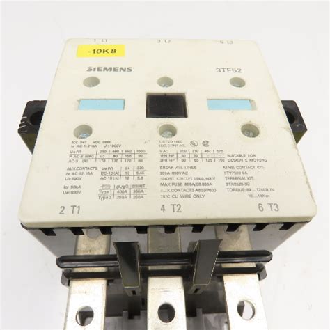 Siemens 3TF52 600V 150Hp 3Ph Motor Starter Contactor 110V Coil