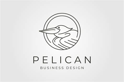 pelican bird line art logo vector – MasterBundles